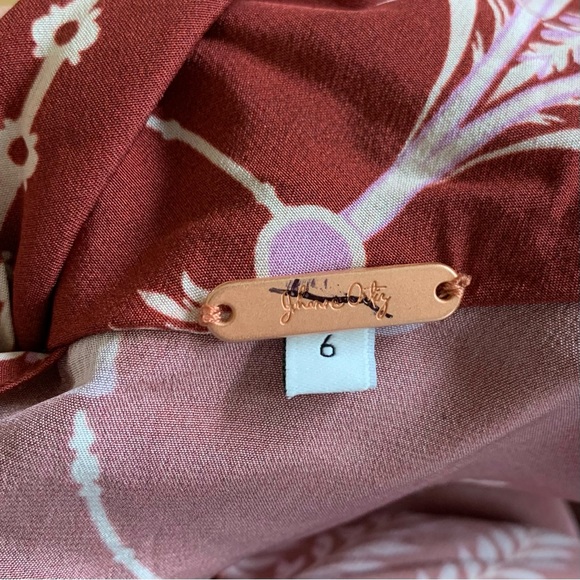 Johanna Ortiz Silk Dress Hanging Plants Printed Long Sleeve Maxi Gown Size 6 - Picture 12 of 15